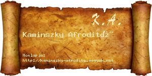 Kaminszky Afrodité névjegykártya